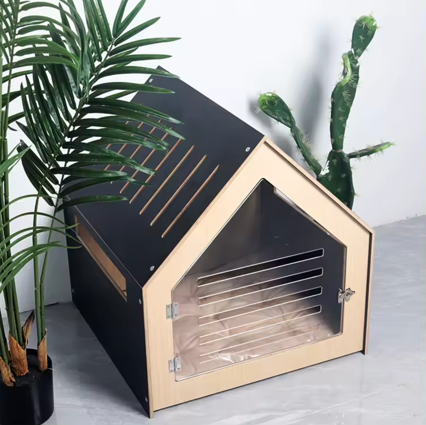 Modern Pet House Dog Crate (Black)