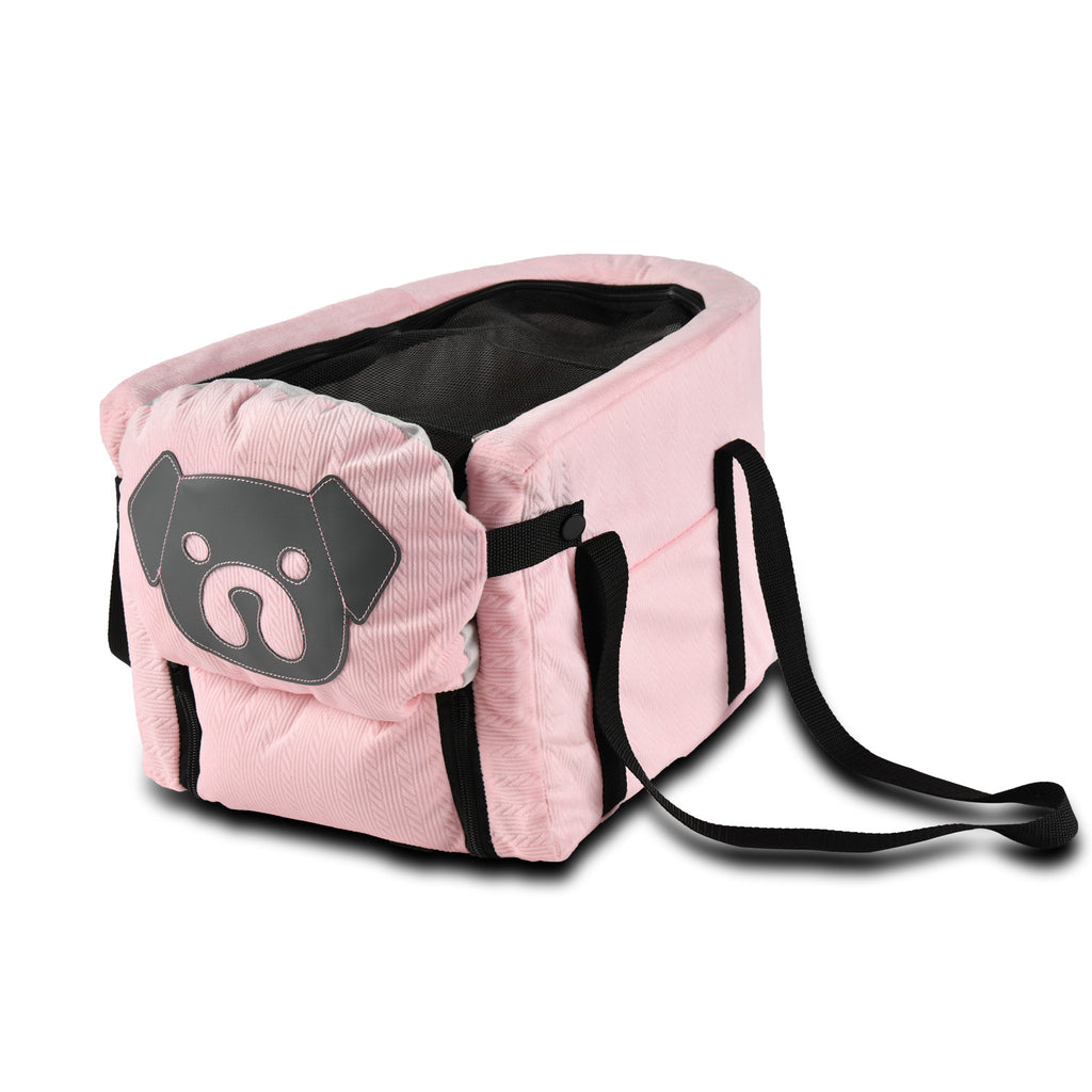 Pink Pet Car Booster Seat for Small Dogs & Cats - Safe Travel Carrier Bed