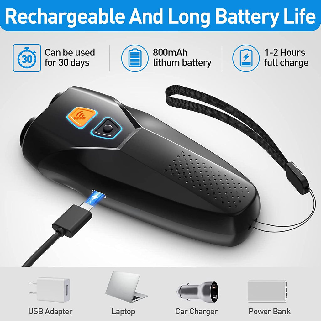 Black USB Rechargeable Dual-Head Ultrasonic Dog Repeller - High-Power Anti-Bark Device, 142x95x41mm, 140.6g