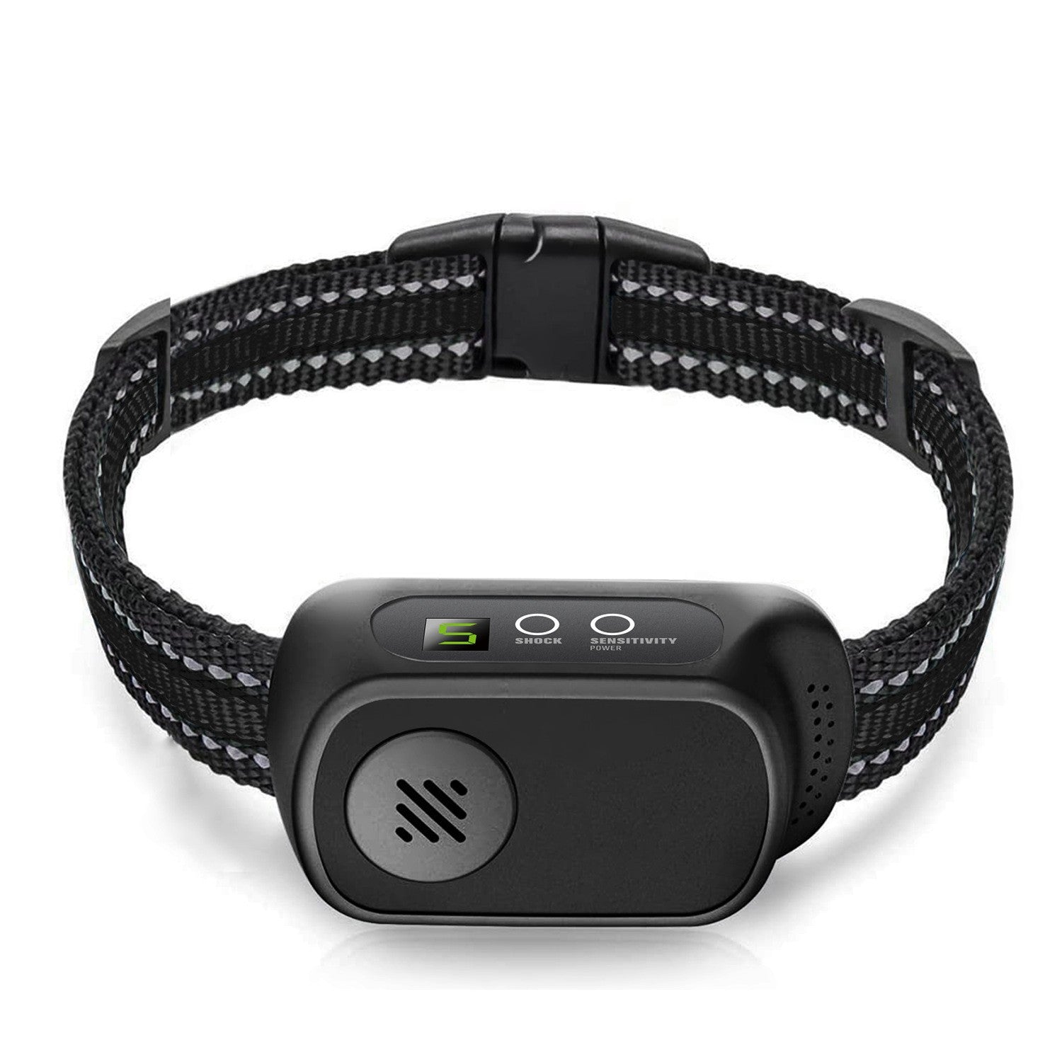 Black Automatic Anti-Bark Collar with Misjudgment Prevention - Low-Power Dog Training Device, 180x100x40mm