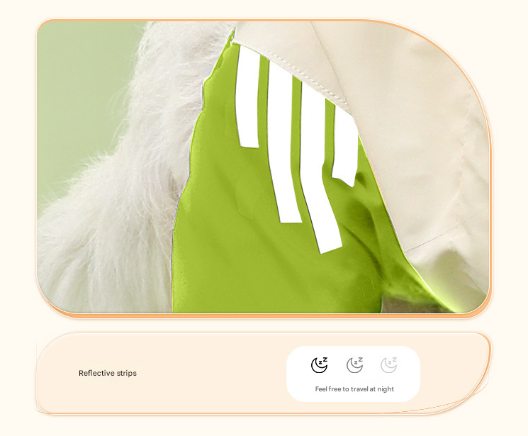 Colorblock (White Purple) Dog Raincoat - Waterproof with Hood and Reflective Strips (Size XL)